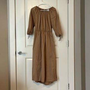 Backless midi tan &otherstories summer dress
